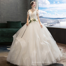 Loose Off Shoulder Open Bust Sexy Wedding Bridal Dress 2019 Crystal Luxury Puffy Ball Gown Wedding Dresses Floor Length